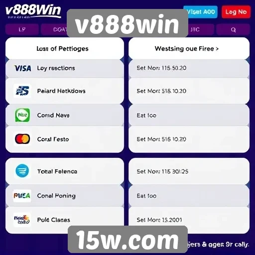 Comparação de métodos de pagamento no v888win