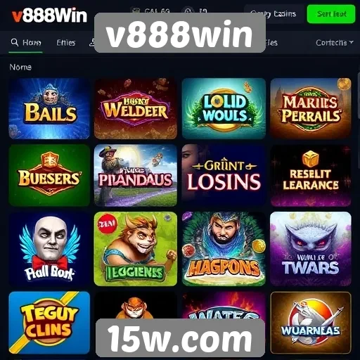 A variedade de jogos disponíveis no v888win